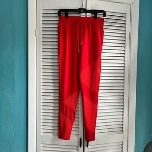 Adidas red joggers, size XS